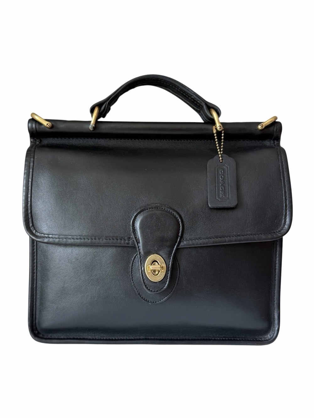 Vintage Coach 9927 Willis Bag Black USA Leather Crossbody Top Handle
